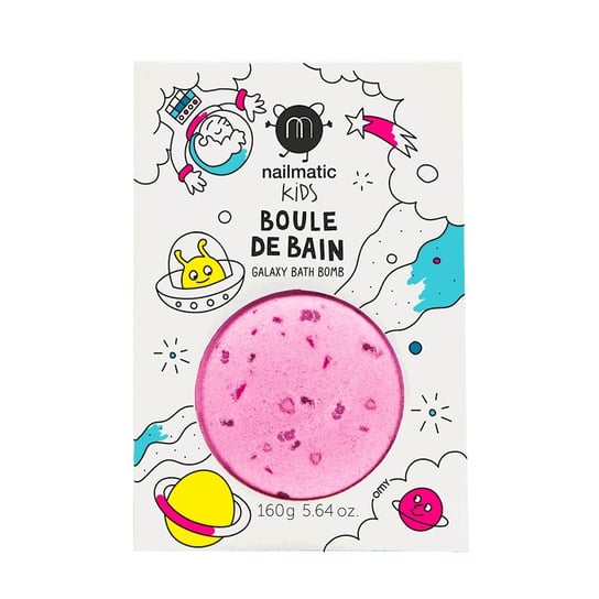 Nailmatic Kids - Cosmic - Różowa kula do kąpieli z fioletowymi kawałeczkami - 160 g Nailmatic