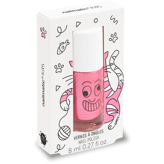 Nailmatic Kids lakier do paznokci dla dzieci odcień Kitty - candy pink glitter 8 ml Nailmatic