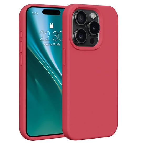 Nakładka Etteri Silicone Case do iPhone 15 Pro 6,1" malinowa Etteri