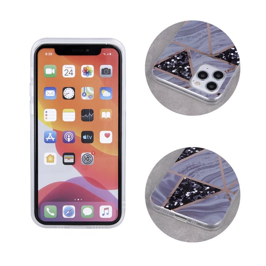 Nakładka Geometric Marmur do iPhone 13 Pro 6,1" grafitowa OEM