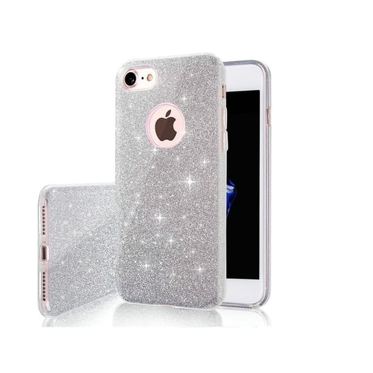 Nakładka Glitter 3w1 do iPhone 15 6,1" srebrna Inna marka