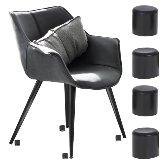 NAKŁADKI na nogi krzeseł mebli 19mm czarne | uniwersalne | mało widoczne | ochronne ikonka