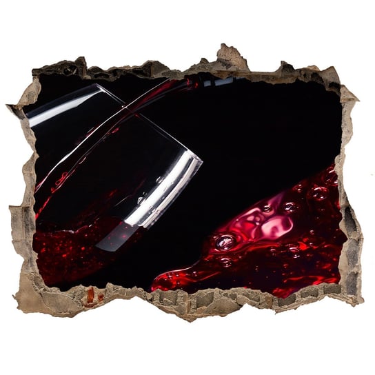 Naklejka 3D dziura na ścianę Czerwone wino 120x81, Tulup Tulup