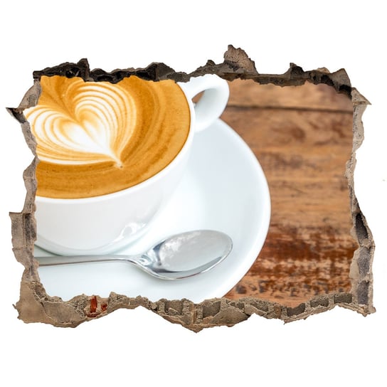 Naklejka 3D dziura na ścianę Kawa w filiżance, Tulup Tulup