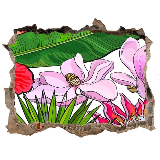 Naklejka 3D dziura samoprzylepna Hawajskie kwiaty, Tulup Tulup