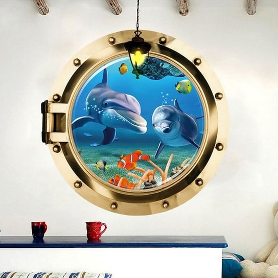 Naklejka Dekoracja 3D Nalepka Z Delfinami Inna marka