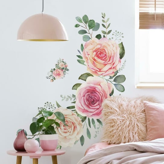 Naklejka Dekoracyjna Kwiaty Akwarelowe Różowe Rmk4305Slm RoomMates