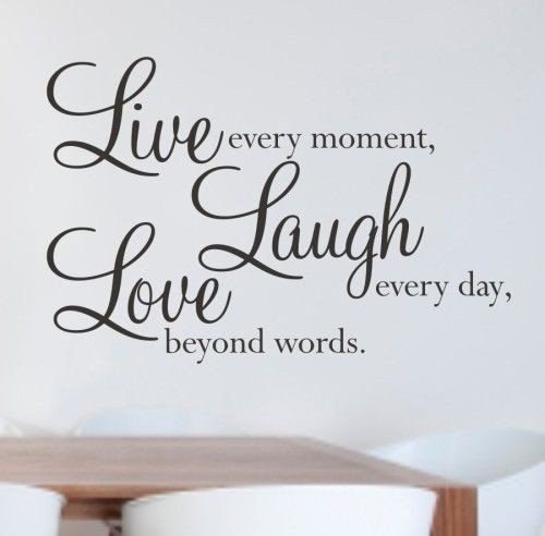 Naklejka dekoracyjna na ściane Live Laught Love Gift World
