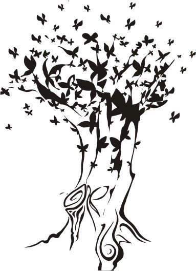 Naklejka drzewko szczęścia ptaszki Drzewo życia, 100x72 cm Naklejkolandia