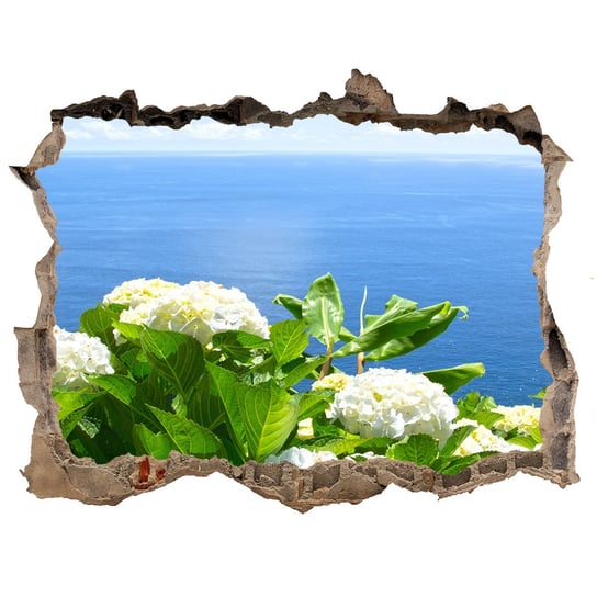 Naklejka fototapeta 3D Kwiaty nad morzem 120x81, Tulup Tulup