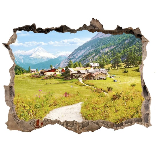 Naklejka fototapeta 3D Pastwisko w Alpach 120x81, Tulup Tulup