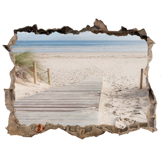 Naklejka fototapeta 3D widok cegła Plaża 120x81, Tulup Tulup