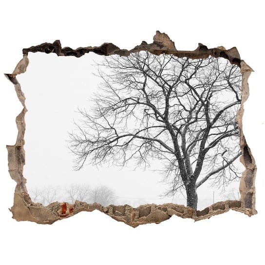Naklejka fototapeta 3D widok Drzewo zimą 120x81, Tulup Tulup