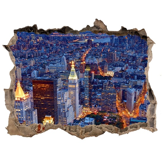 Naklejka fototapeta 3D widok Manhattan nocą 120x81, Tulup Tulup