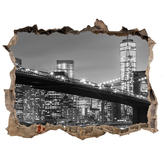 Naklejka fototapeta 3D widok Nowy Jork nocą 120x81, Tulup Tulup