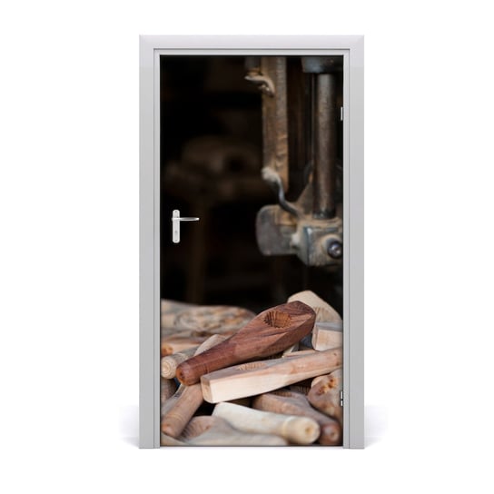 Naklejka fototapeta na drzwi Drewniane narzędzia, Tulup Tulup