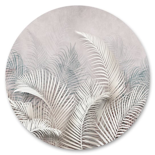 Naklejka Liście Palmowe Beton Dekor Koło Abstrakcja Natura 100Cm X 100Cm Muralo