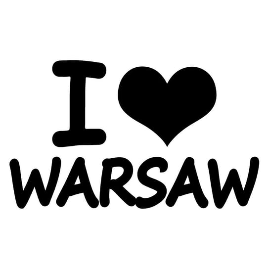 Naklejka na auto CZARNA I LOVE WARSAW na szybę 10 cm Sticky Studio