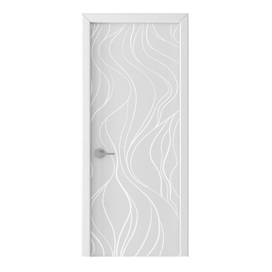 Naklejka na drzwi HOMEPRINT Abstrakcyjne białe fale 85x205 cm HOMEPRINT