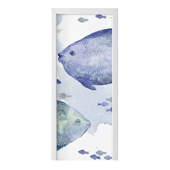 Naklejka na drzwi HOMEPRINT Akwarelowe ryby 75x205 cm HOMEPRINT