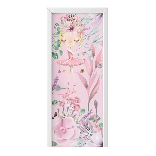 Naklejka na drzwi HOMEPRINT Baletnica wśród kwiatów 85x205 cm HOMEPRINT