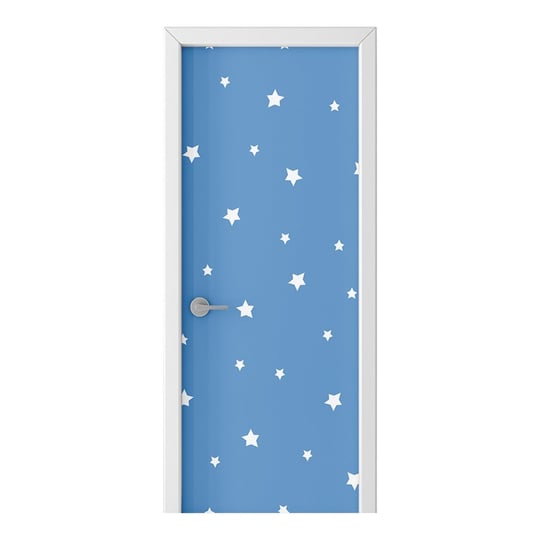 Naklejka na drzwi HOMEPRINT Białe gwiazdy 75x205 cm HOMEPRINT