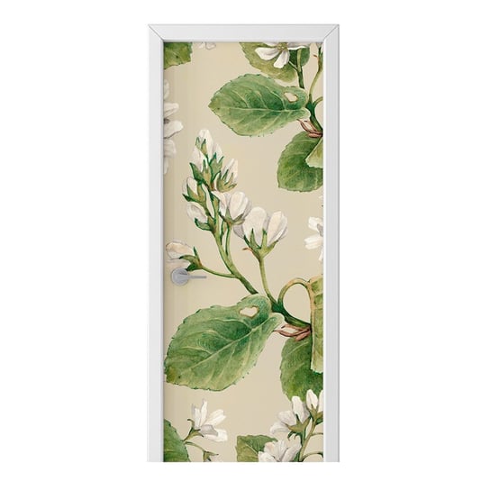 Naklejka na drzwi HOMEPRINT Białe kwiaty jabłoni 75x205 cm HOMEPRINT