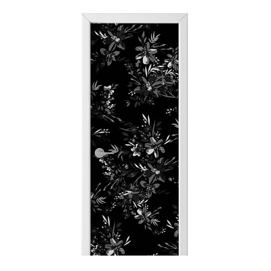Naklejka na drzwi HOMEPRINT Białe kwiaty polne 75x205 cm HOMEPRINT