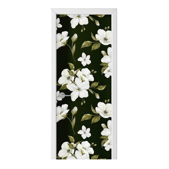 Naklejka na drzwi HOMEPRINT Bukiet białych kwiatów 85x205 cm HOMEPRINT