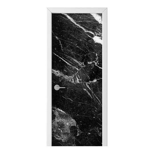 Naklejka na drzwi HOMEPRINT Czarno-biały marmur 75x205 cm HOMEPRINT