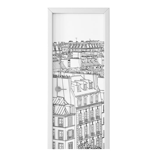 Naklejka na drzwi HOMEPRINT Dachy domów  w Paryżu 75x205 cm HOMEPRINT