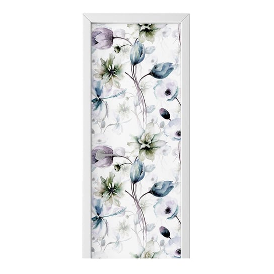 Naklejka na drzwi HOMEPRINT Delikatne białe kwiaty 95x205 cm HOMEPRINT