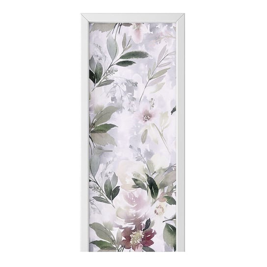 Naklejka na drzwi HOMEPRINT Delikatny wzór kwiatów 85x205 cm HOMEPRINT