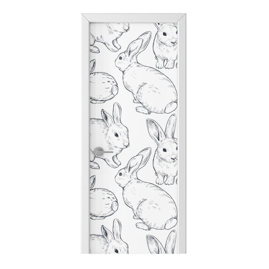 Naklejka na drzwi HOMEPRINT Dziecięcy wzór królików 75x205 cm HOMEPRINT