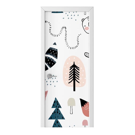 Naklejka na drzwi HOMEPRINT Dziecięcy wzór lasu 75x205 cm HOMEPRINT