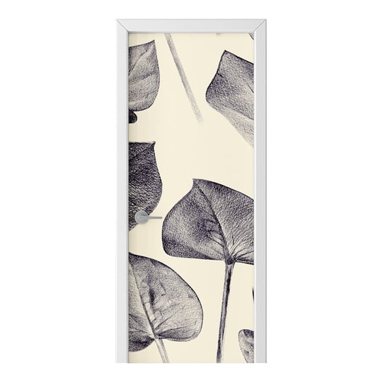 Naklejka na drzwi HOMEPRINT Efekt rysunku liści 75x205 cm HOMEPRINT