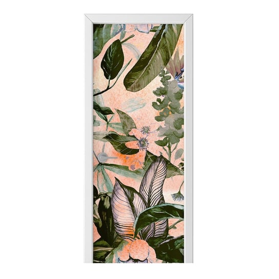 Naklejka na drzwi HOMEPRINT Egzotyczne liście 85x205 cm HOMEPRINT