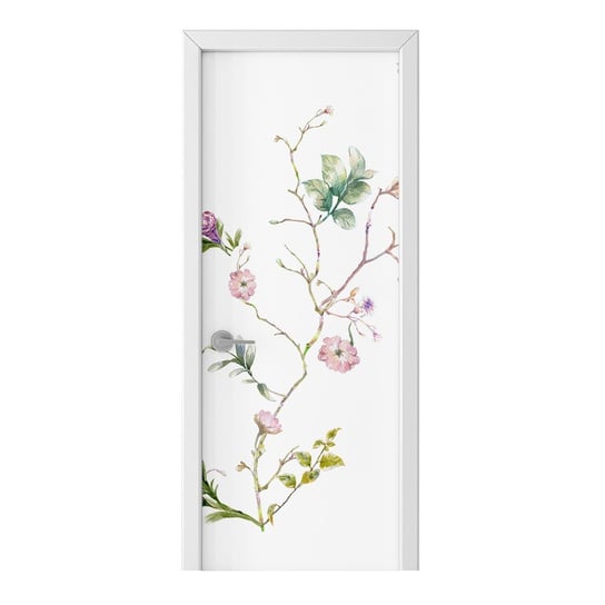 Naklejka na drzwi HOMEPRINT Gałązka z kwiatami 95x205 cm HOMEPRINT