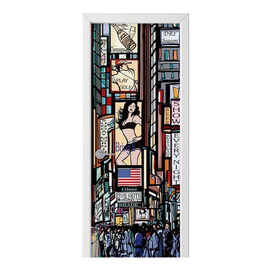 Naklejka na drzwi HOMEPRINT Grafika Nowego Jorku 75x205 cm HOMEPRINT