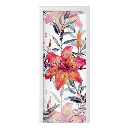 Naklejka na drzwi HOMEPRINT Kwiat lilii tygrysiej 75x205 cm HOMEPRINT