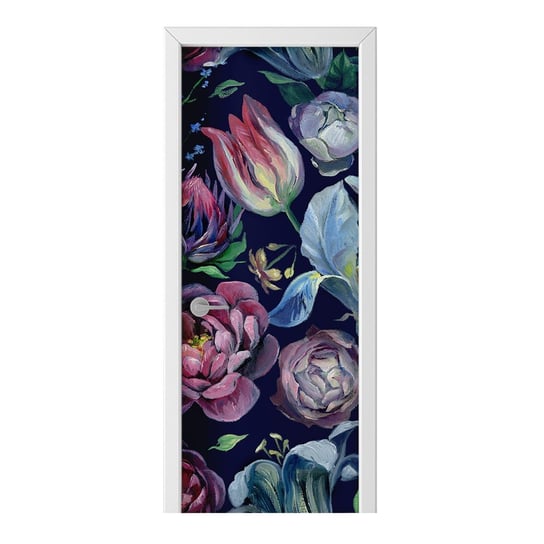Naklejka na drzwi HOMEPRINT Malowany bukiet kwiatów 75x205 cm HOMEPRINT
