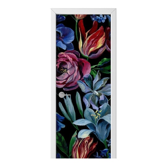 Naklejka na drzwi HOMEPRINT Malowany bukiet kwiatów 85x205 cm HOMEPRINT