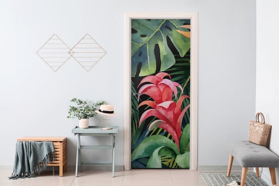 Naklejka na drzwi HOMEPRINT Malowany las tropikalny 85x205 cm HOMEPRINT