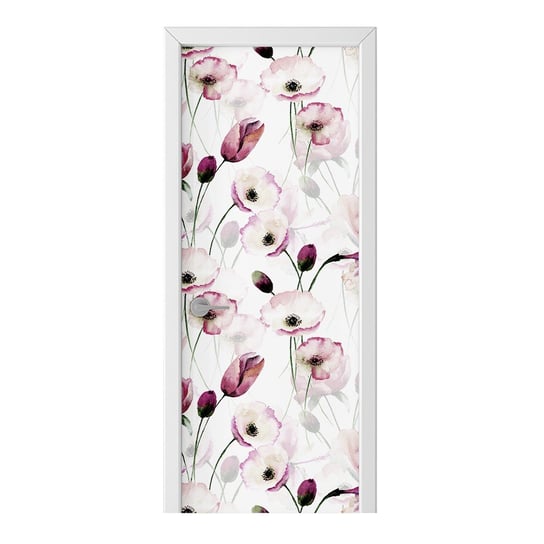 Naklejka na drzwi HOMEPRINT Malowany wzór kwiatów 75x205 cm HOMEPRINT