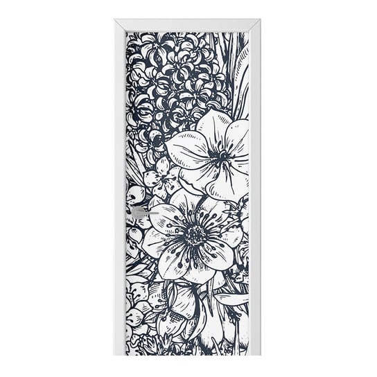 Naklejka na drzwi HOMEPRINT Monochromatyczny kwiaty 85x205 cm HOMEPRINT