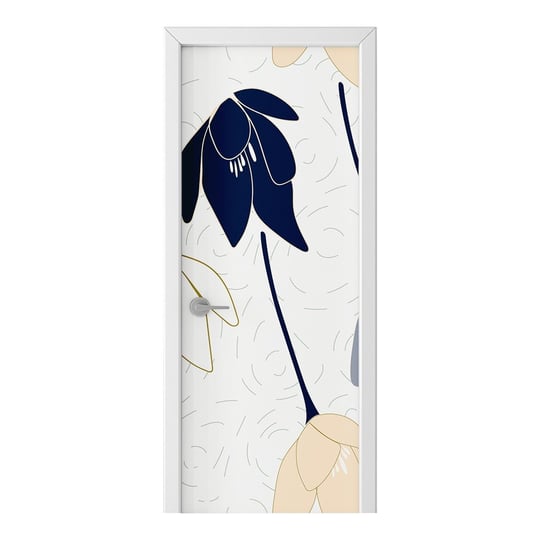 Naklejka na drzwi HOMEPRINT Nowoczesny wzór tulipana 95x205 cm HOMEPRINT