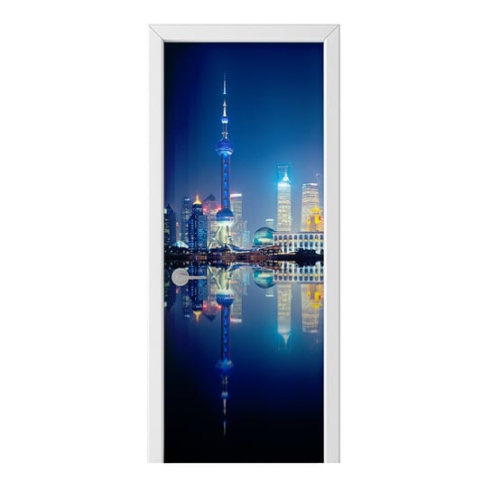 Naklejka na drzwi HOMEPRINT Panorama Szanghaju 75x205 cm HOMEPRINT