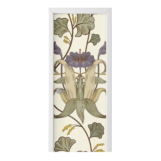 Naklejka na drzwi HOMEPRINT Pionowe ozdobne kwiaty 95x205 cm HOMEPRINT