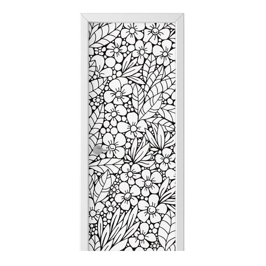 Naklejka na drzwi HOMEPRINT Ręcznie rysowane kwiaty 75x205 cm HOMEPRINT