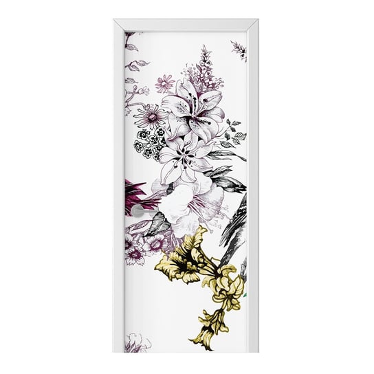 Naklejka na drzwi HOMEPRINT Rysunek kwiatów 75x205 cm HOMEPRINT